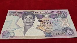 Ghana 100 Cedis Banknote, Jahrgang 1984,