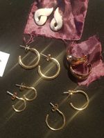 Lot Vintage Ohrringe Ohrstecker vergoldet 5 paar