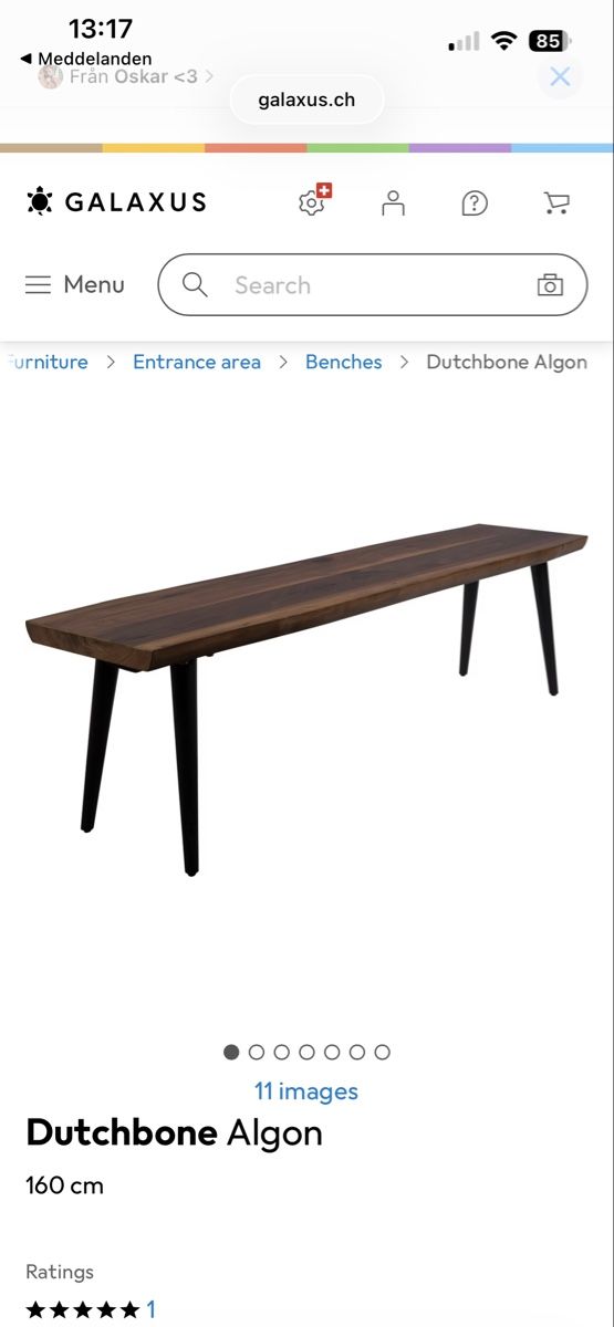 Panchine: Dutchbone Algon Bench 160 cm brown black wood – Nuovo (secondo la descrizione) da Zürich venduto da fan_z5fl 3