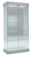 Glasvitrine, ESG Glas, LED, Silber (B.93cmxT.46cmxH.188cm)