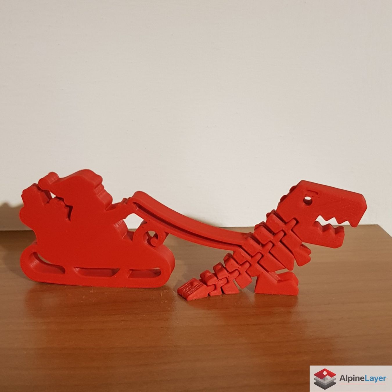 Alle Dekorationen: Flexi Reindeer Rex Santa Sleigh 3D Printed Figure Red – Neu (gemäss Beschreibung) aus Losone von AlpineLayer