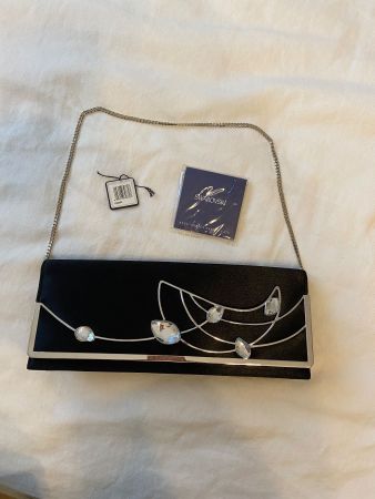 Swarovski pochette satin noire