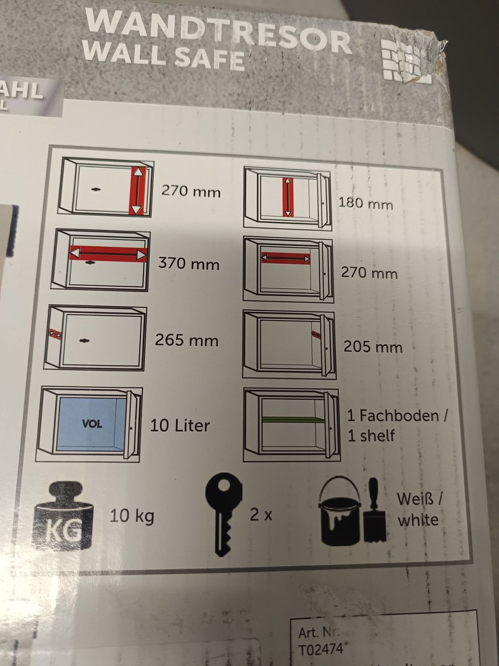 Tresor: Neuer Wandtresor Rottner WN26 – Neu und originalverpackt aus Rüthi (Rheintal) von Balty 1