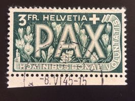 CH1945 - PAX CHF 3 - Champs de croqus - Zu 272 - Superbe obl