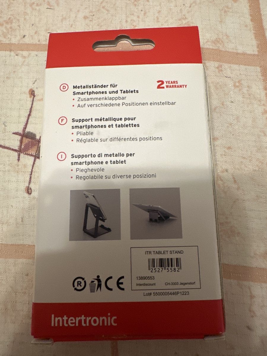 Altro per computer & reti: Intertronic Tablet & Smartphone Stand Metall, Klappbar! – Nuovo e nell'imballaggio originale da Schaffhausen venduto da D-MAC 1