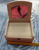 Boîte à bijoux en bois avec miroir, vintage, neuf