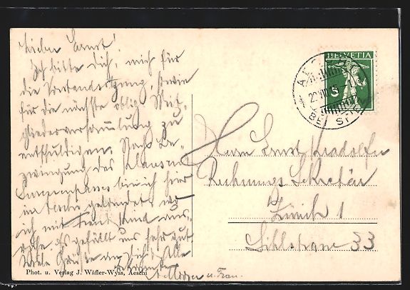 Cartoline postali: AK Aeschi, Landschaft mit Bergen, 1915 – Usato da Berlin venduto da bartko-reher 1