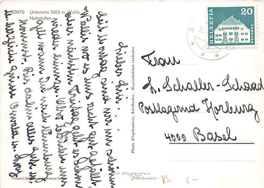Cartoline postali: VS - Unterems, Hohgleifen – Usato da Ottikon b.Kemptth. venduto da Neptun1974 1