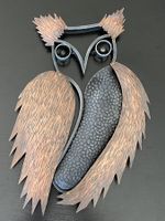 Eule Uhu Vogel Metall Eisen Kupfer Wanddeko Wand Hauswand