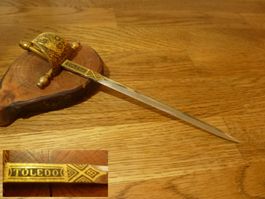 Brieföffner Toledo Schwert vintage Griff vergoldet 20 cm