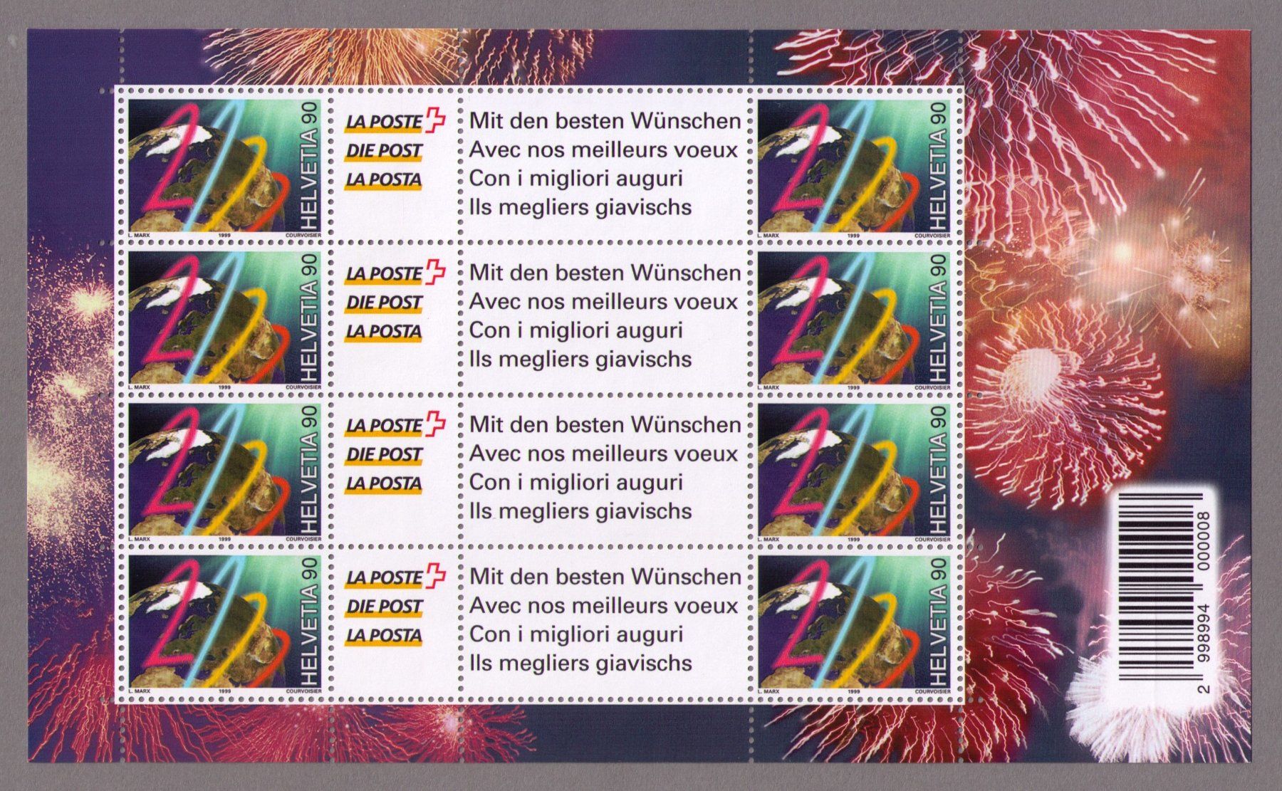Tutti i francobolli: 1999_985/OS80A_MILLENIUM_Zwischensteg-BOGEN_DIE POST ! ** – Nuovo (secondo la descrizione) da Marthalen venduto da Ch_quality