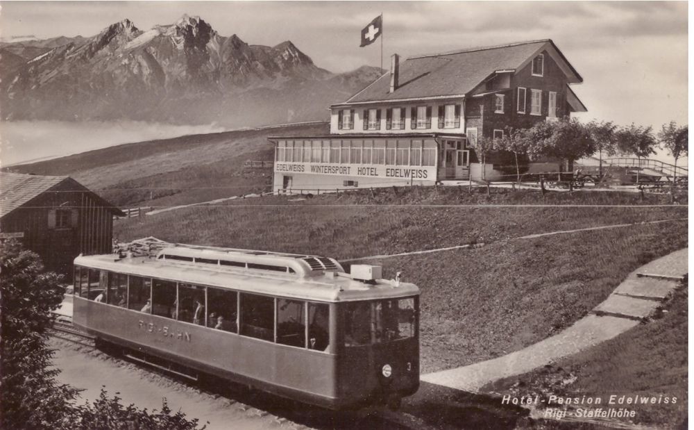 1952 Rigi StaffelhÖhe Hotel Edelweiss And Rigi Bahn Vogelschau Kaufen