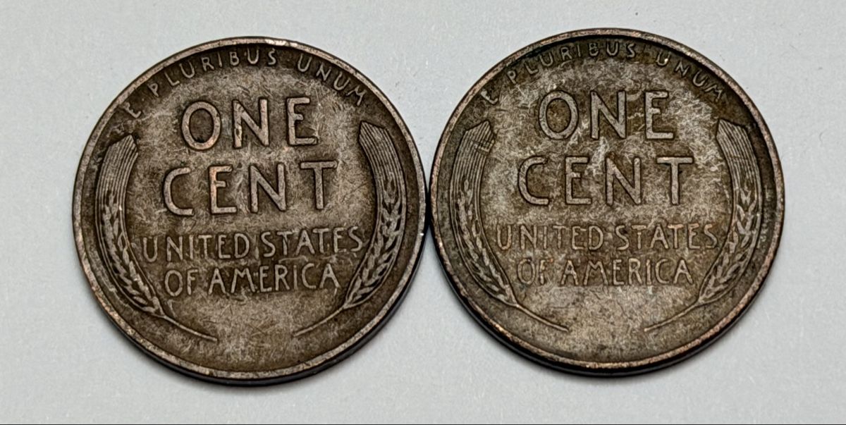 Tutti le monete: 2 pièces 1 cent Lincoln cents 1938-D 1945  – Usato da La Tour-de-Trème venduto da Ahamaya