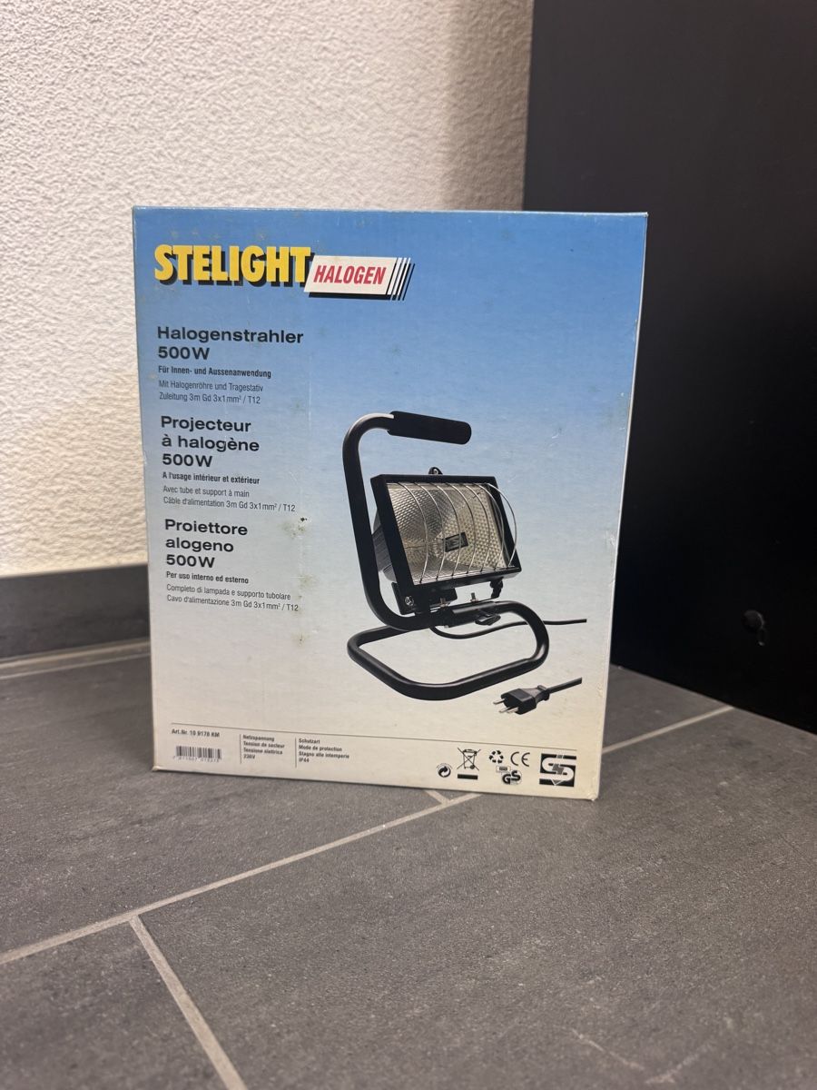 Lampade: Stelicht Halogenstrahler 500W  – Nuovo e nell'imballaggio originale da Affeltrangen venduto da Fuelli03