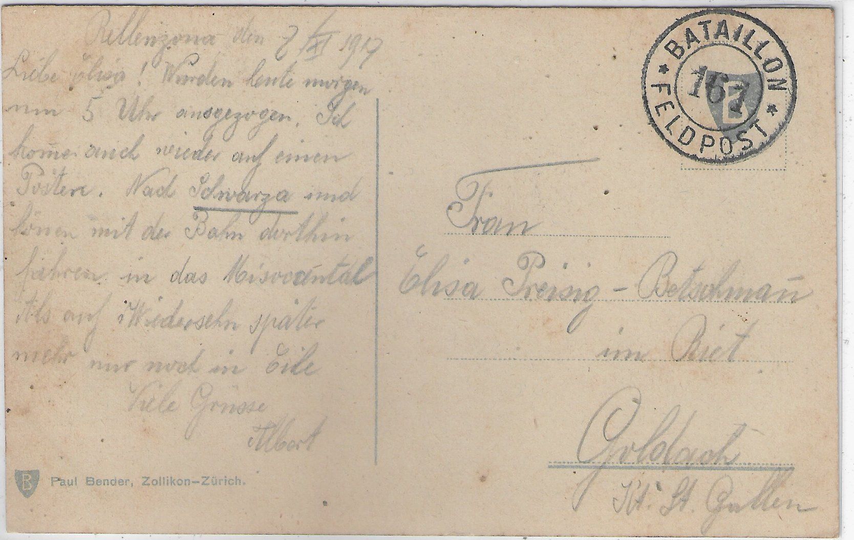 Ansichtskarten: Vista su Bellinzona - Litho – Gebraucht aus Ettingen von Kartenplanet 1