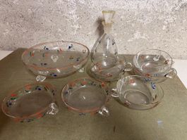 Glas Set Blumen Motiv 