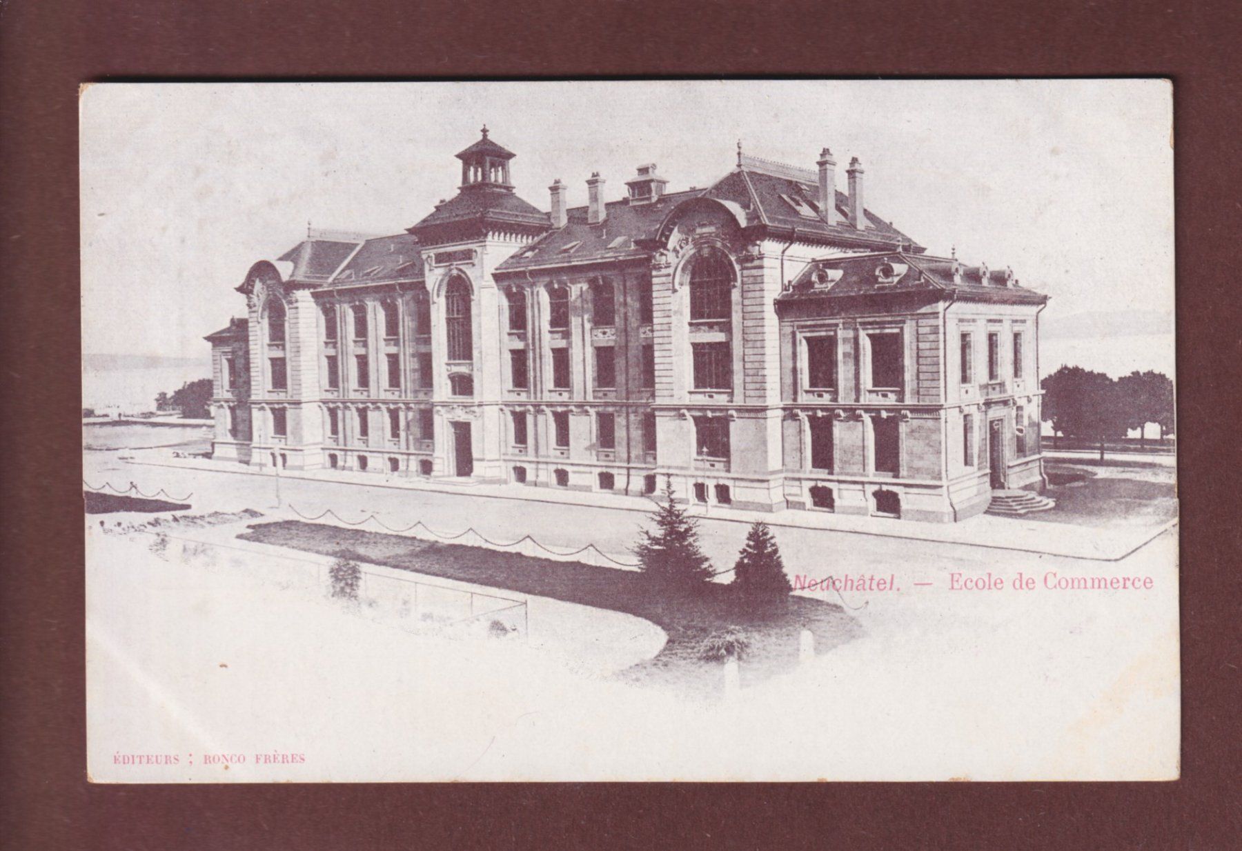 Cartoline postali: NEUCHÂTEL - Ecole de Commerce – Usato da Pully venduto da nicecards-shop