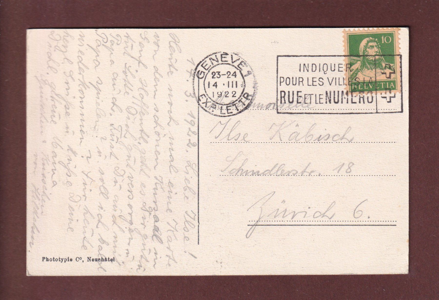 Cartoline postali: GENEVE - Kursaal - 1922 – Usato da Pully venduto da nicecards 1