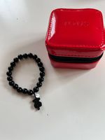 Tous Armband mit Onyx-Perlen und Bär Anhänger, Neuwertig!
