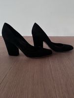 Sergio Rossi Virginia Black Suede Block Heels - Size 38