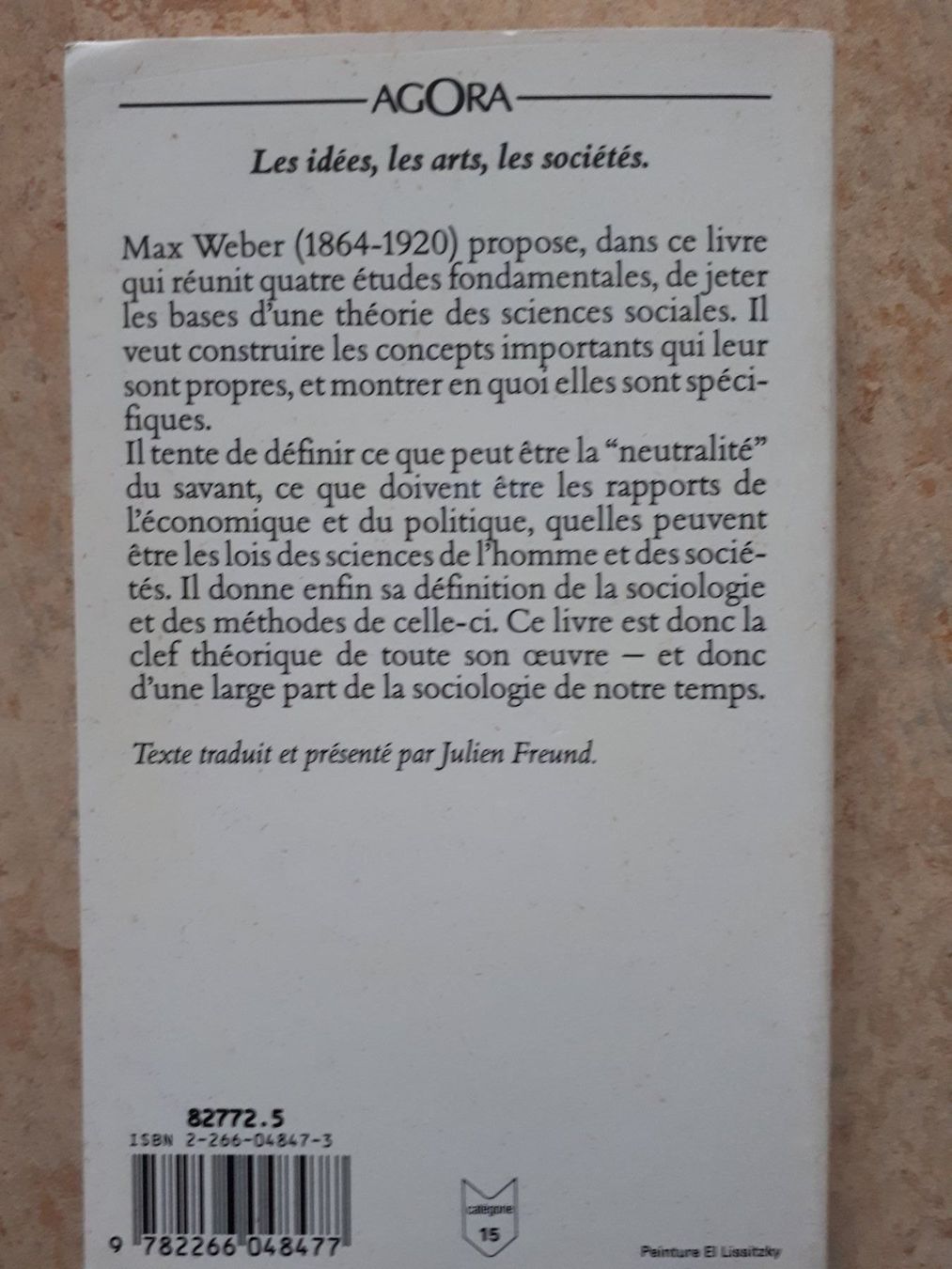 Libri: Max Weber Essais sur la théorie de la science – Usato da Basel venduto da Alacant 2