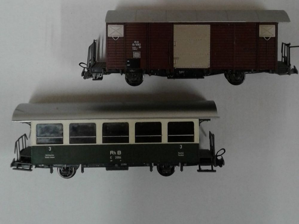 BEMO Modelleisenbahn Wagen 1XGüter + 1XNostalgie Personen (Gebraucht ...