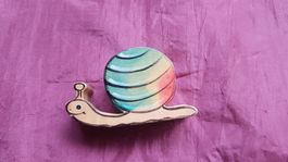 Schnecke Holz Holzfigur Kind farbig 8 cm Spielzeug Deko