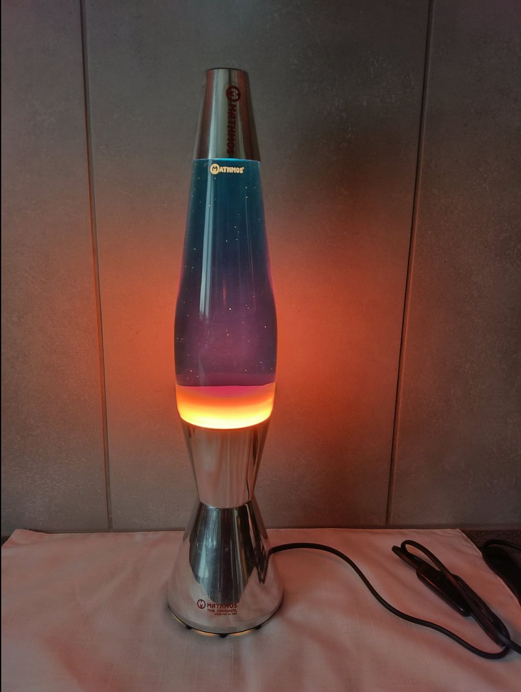 Mathmos Lampen: Mathmos Astrobaby Lavalampe Silber Blau/Orange Lava Lampe – Gebraucht aus Beringen von Arven86