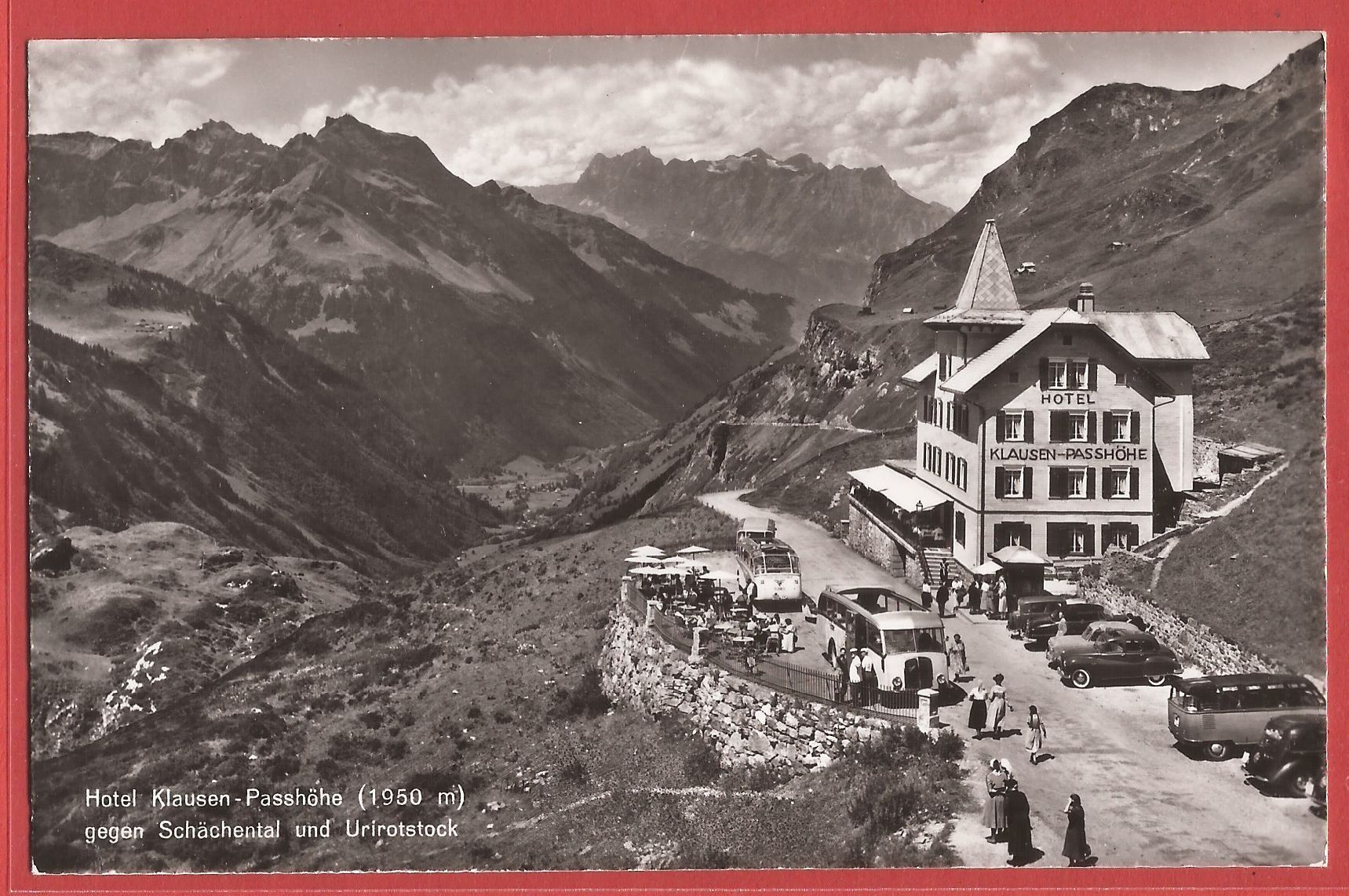 Ansichtskarten: Klausen Passhöhe mit Saurer Postauto - ca. 1945 – Gebraucht aus Fislisbach von Porano