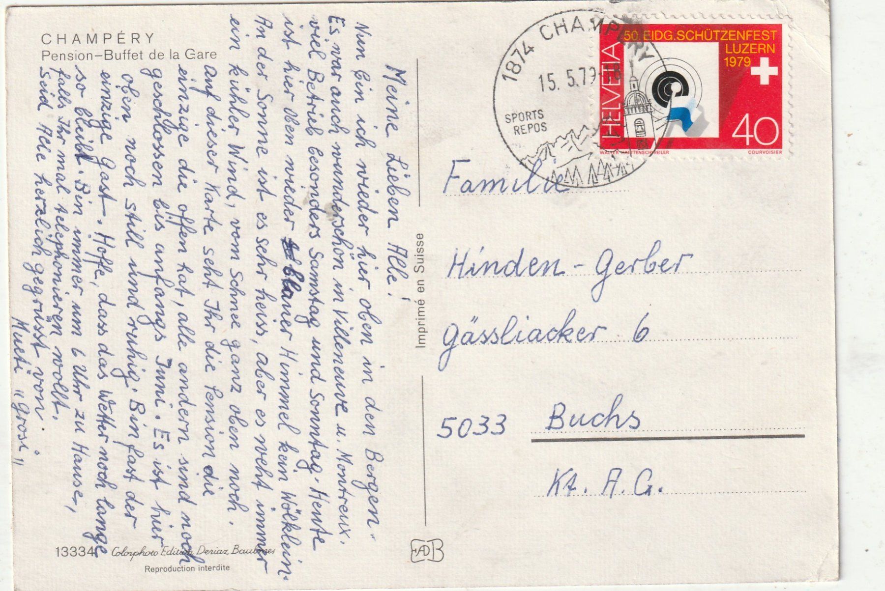 Cartes postales: Champerey  Pension – D'occasion à Lumbrein par made02 1