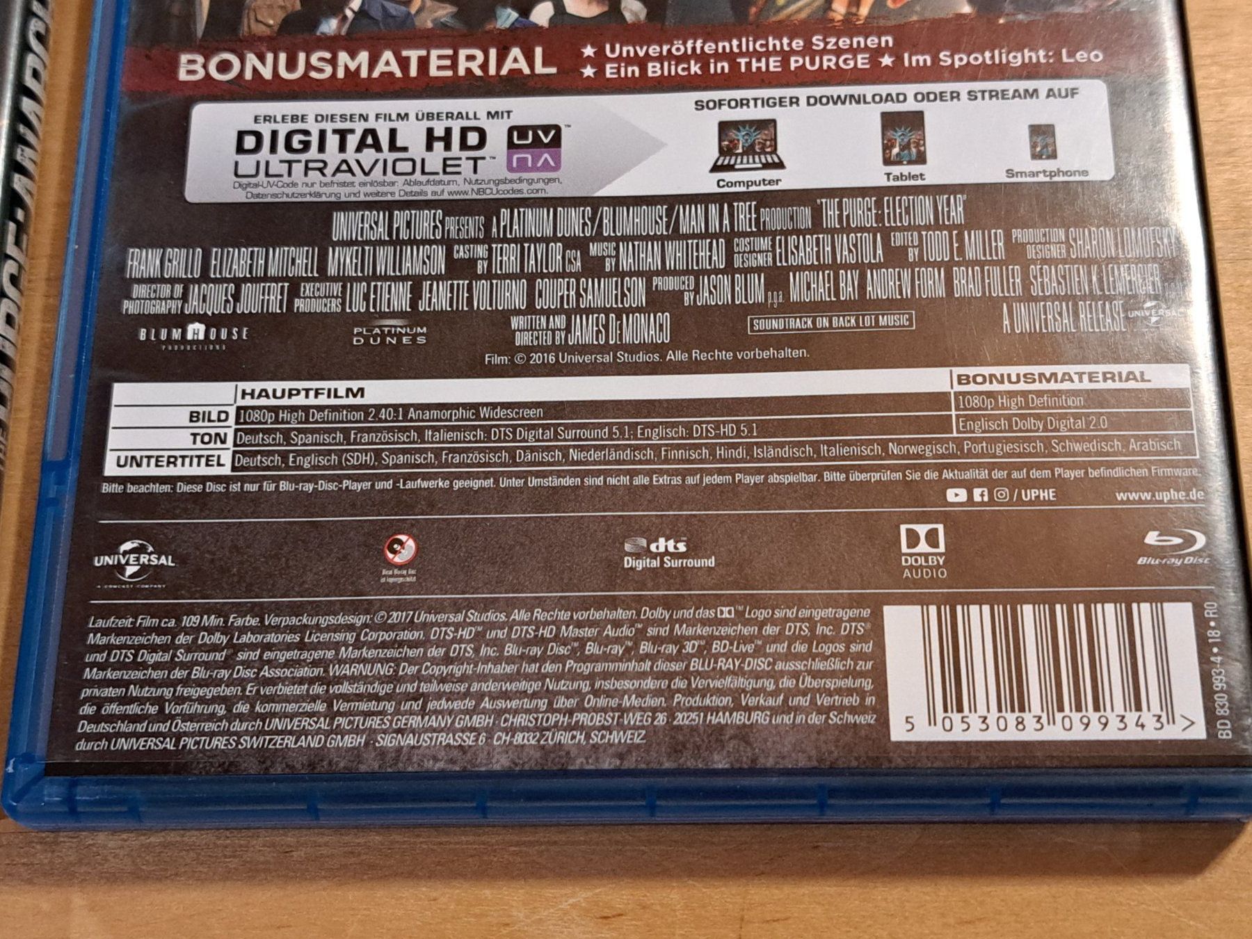 Tutti i DVDs: Set mit 3 Blu-Rays, THE PURGE 1, 2 und 3 – Nuovo (secondo la descrizione) da Unterseen venduto da Kanica 7