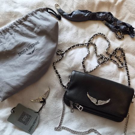 ZADIG & VOLTAIRE Ledertasche schwarz – ungetragen + Extras