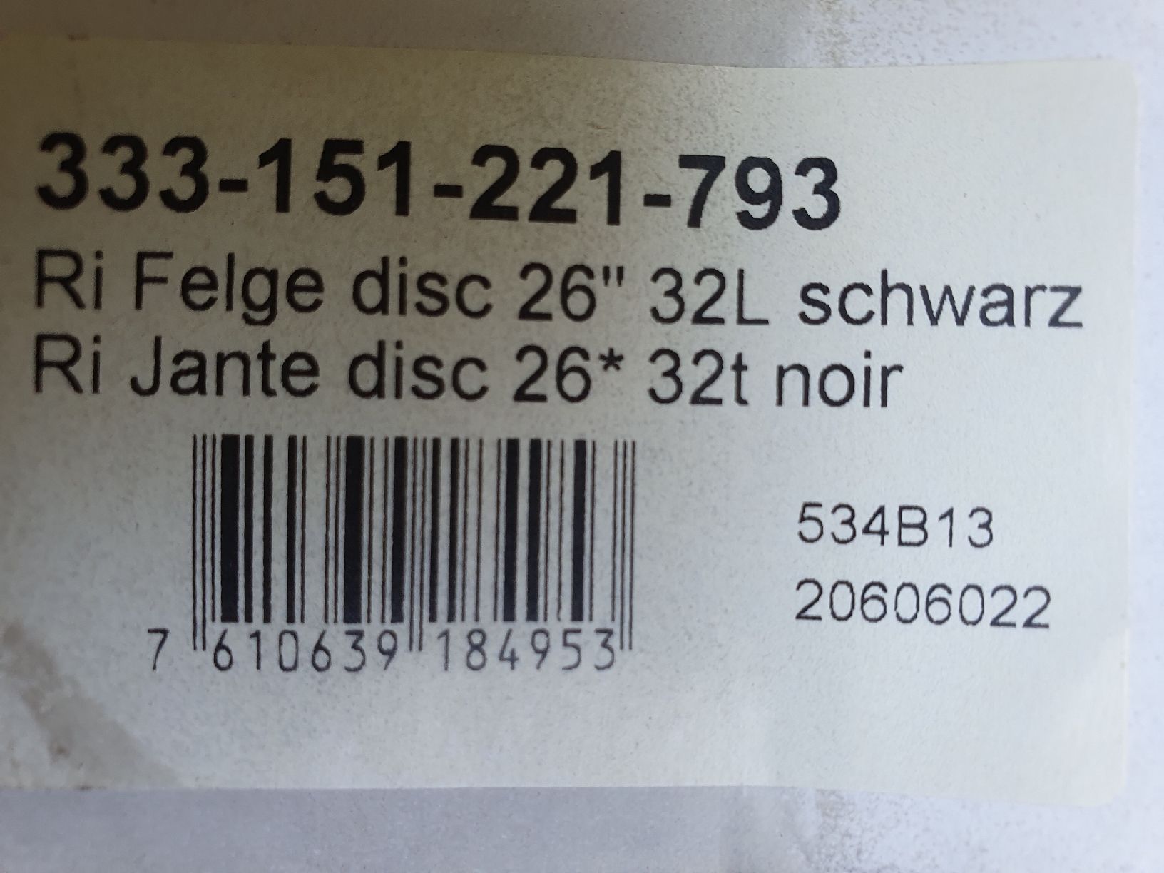 Ritchey Pezzi di ricambio: Felge Ritchey disc 26" 32L.schwarz – Nuovo (secondo la descrizione) da Niedergösgen venduto da joh_6txt 3