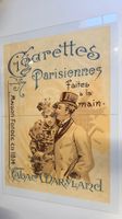 Affiche cigarettes Parisiennes faites à la main vintage