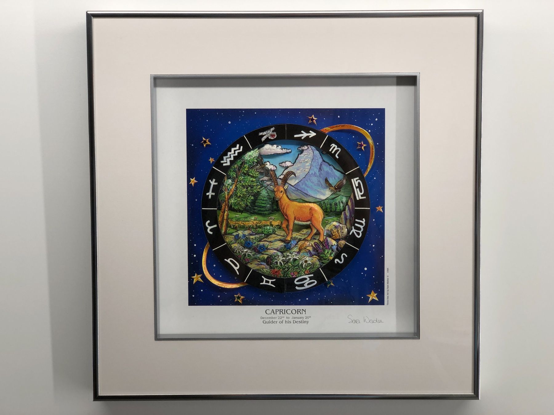 Dipinti: 3D Bild / Sternzeichen Steinbock / 40x40cm - Silber – Nuovo e nell'imballaggio originale da Bergdietikon venduto da Garak 1