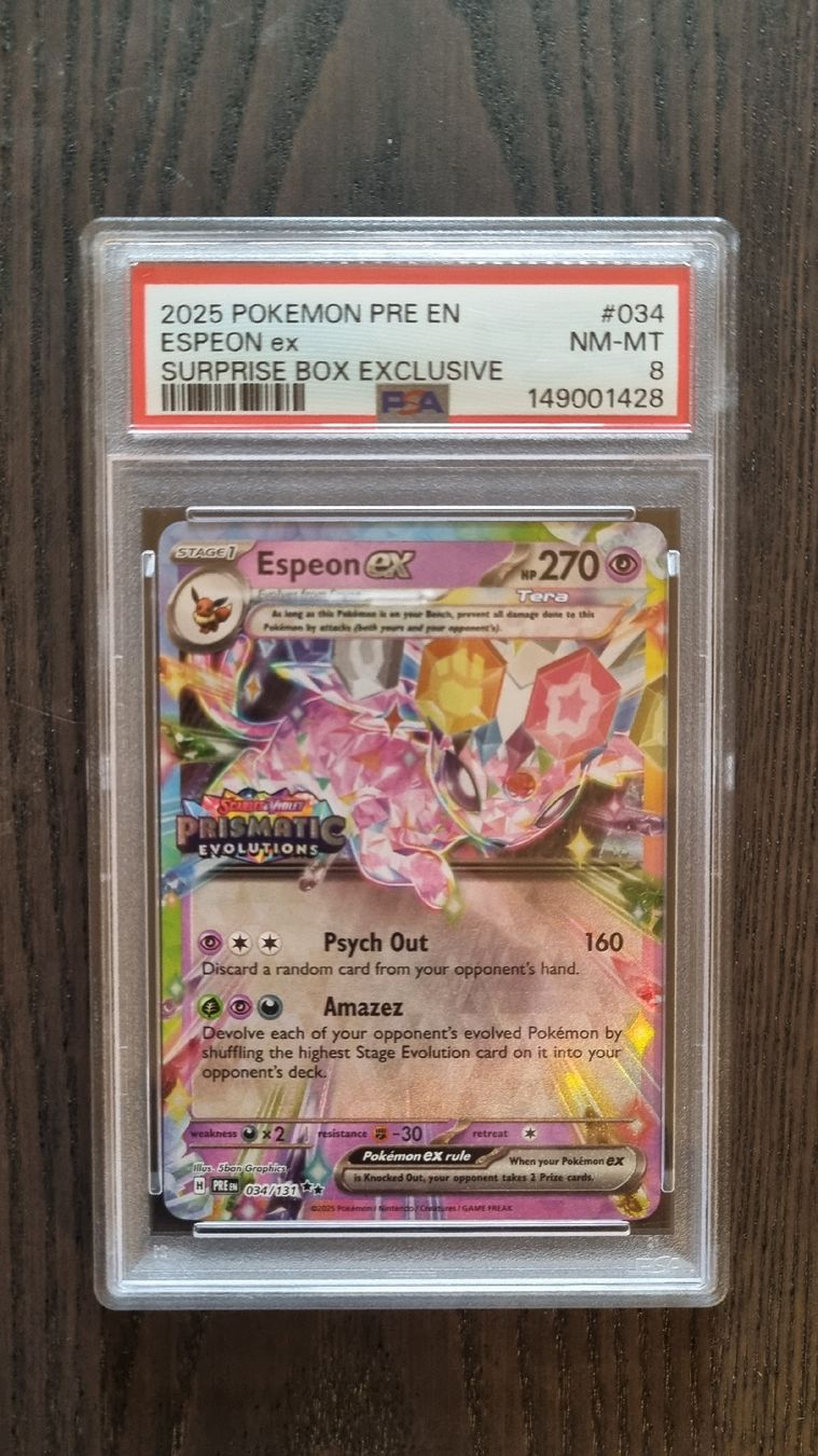 Pokémon Cartes à collectionner: Espeon ex Stamped Prismatic Evolutions PSA 8 Englisch  – D'occasion à Bern par NeoSatoshi