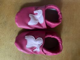 Baby Finkli Ökoleder Gr. 17-18 / chaussons bébé écol. 17-18