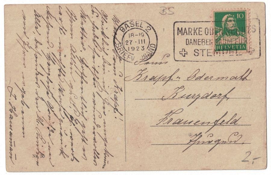 Cartoline postali: Basel, Botanischer Garten, gelaufen 1923 – Usato da Frauenfeld venduto da POML 1