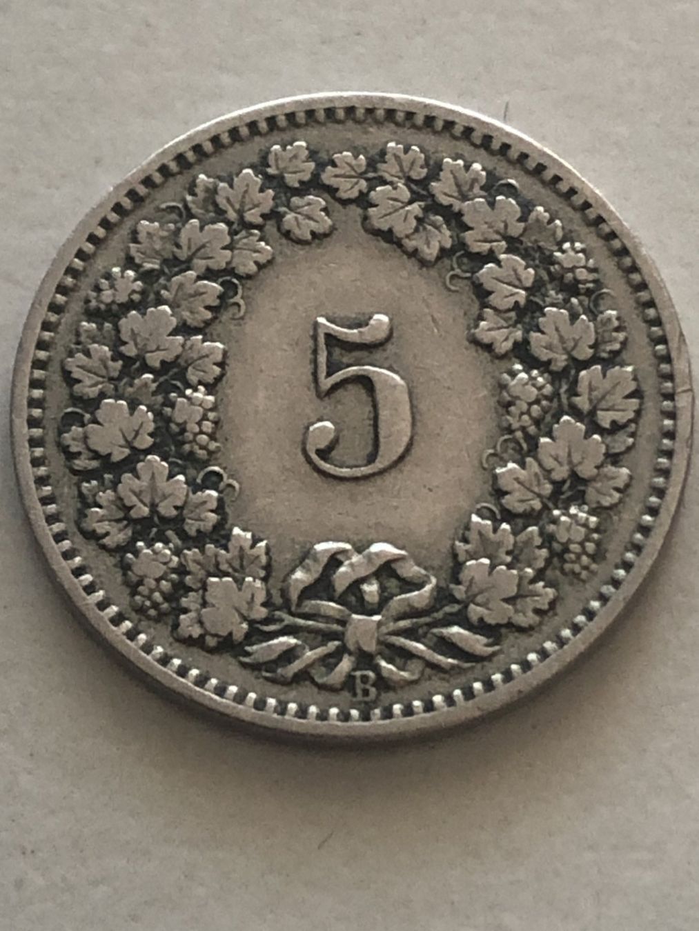 Alle Münzen: Abart 5 Rp. 1895 mit offenem R – Gebraucht aus Schötz von Odpa 2