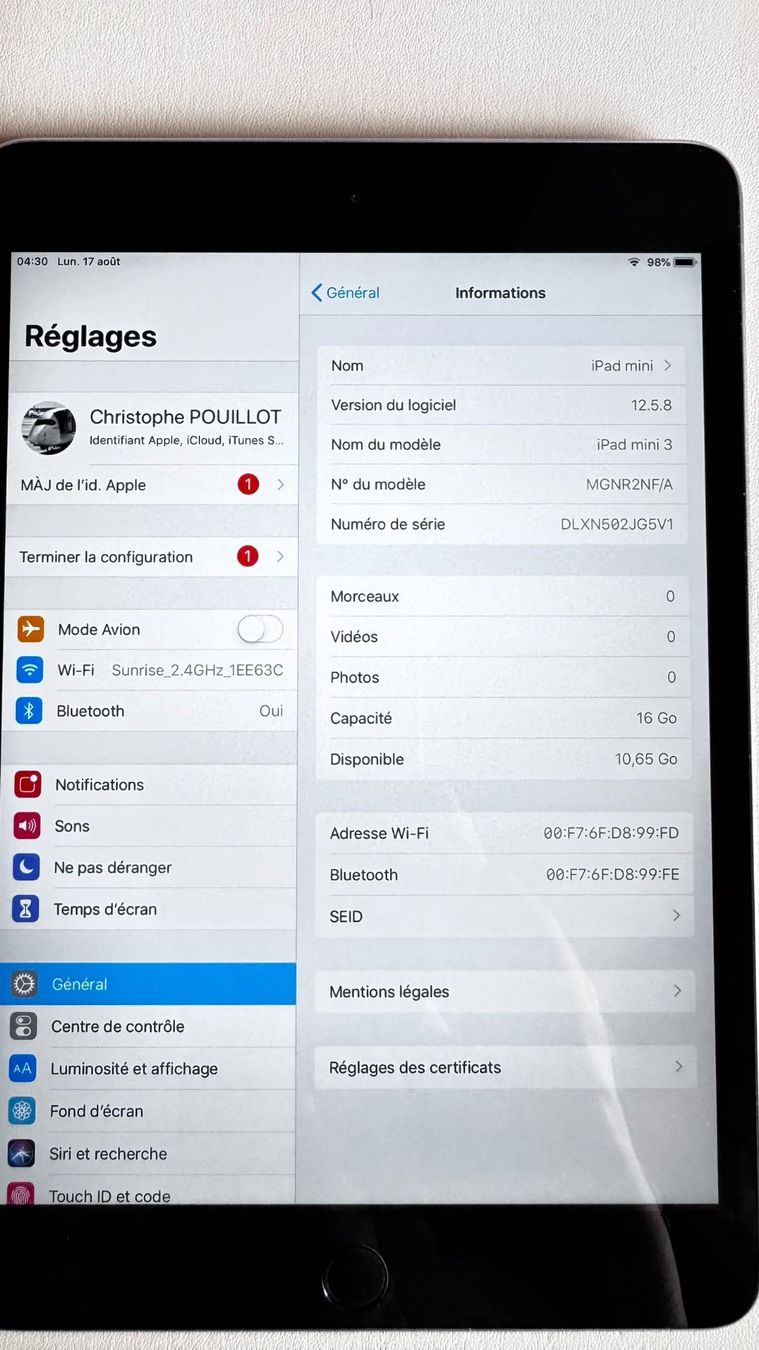 Apple Tablet PC: Ipad Mini 3 Excellent état – Gebraucht aus Granges-Marnand von chr_gg86 2