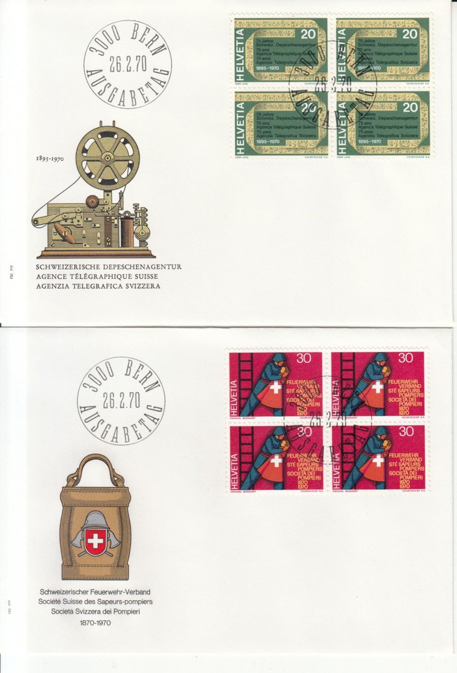 Tutti i francobolli: SBK 476 - 480 im 4er-Block FDC PTT – Usato da Bürglen TG venduto da StampGraf 1