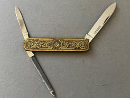 Vintage Sackmesser 81 mm - Messinggriffe - Manicureklinge