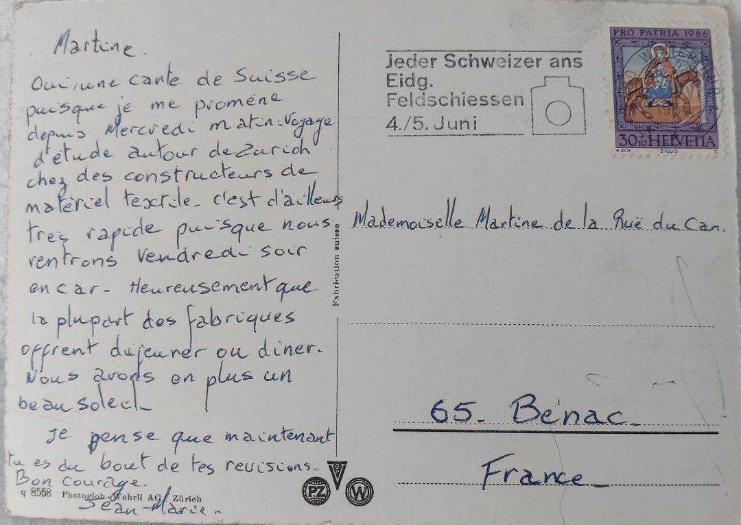 Cartoline postali: BRUGG  AG - 1966 – Usato da Delémont venduto da Domdom1 1