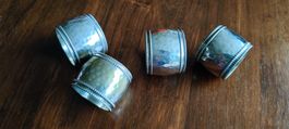 4 antike Serviettenringe, versilbert