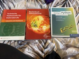 3 Fachbücher: Elektrotechnik, Mathematik, Python - Top!