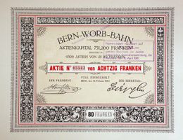 Bern-Worb-Bahn, Bern - 1910