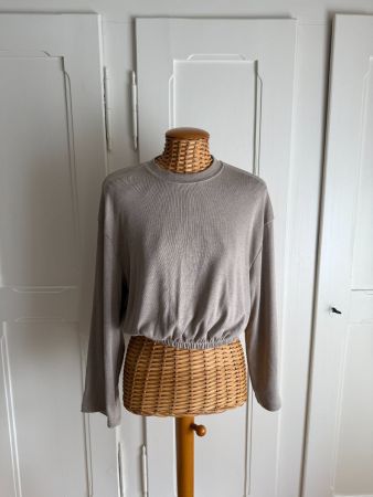 Cropped Feinstrick Pullover beige XS