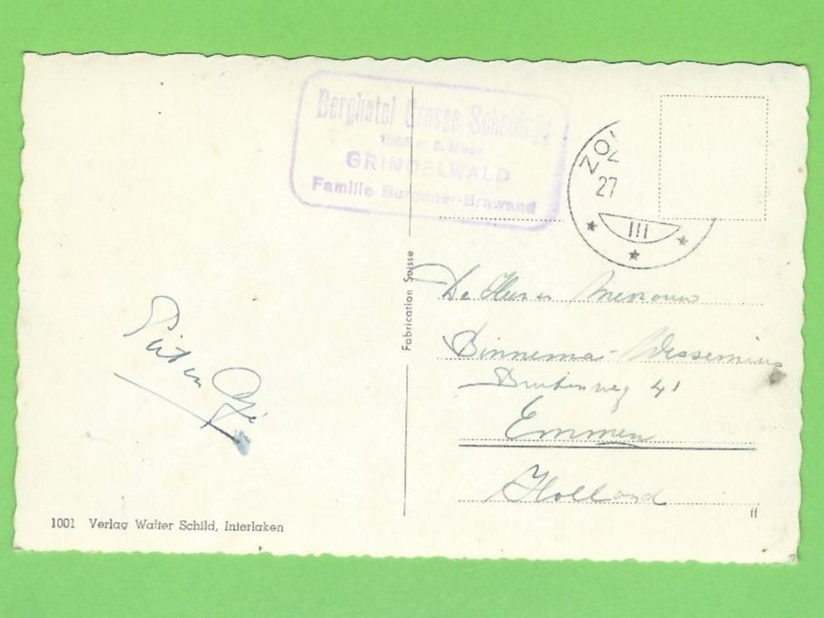 Cartoline postali: Grosse Scheidegg – Usato da Zürich venduto da t24_de 1