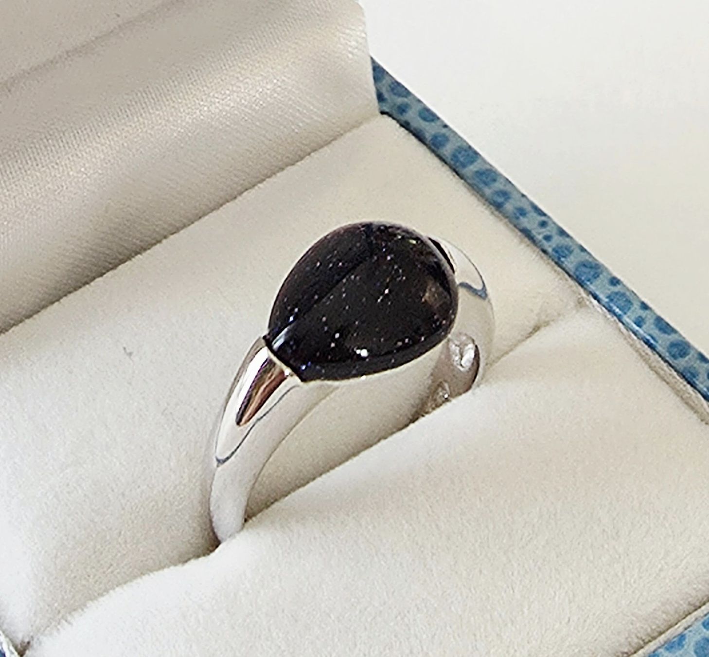 Anelli: Silberring 925  mit Blaufluss-Stein, modern & edel - Neu – Nuovo e nell'imballaggio originale da Uetikon am See venduto da Coralreef 2
