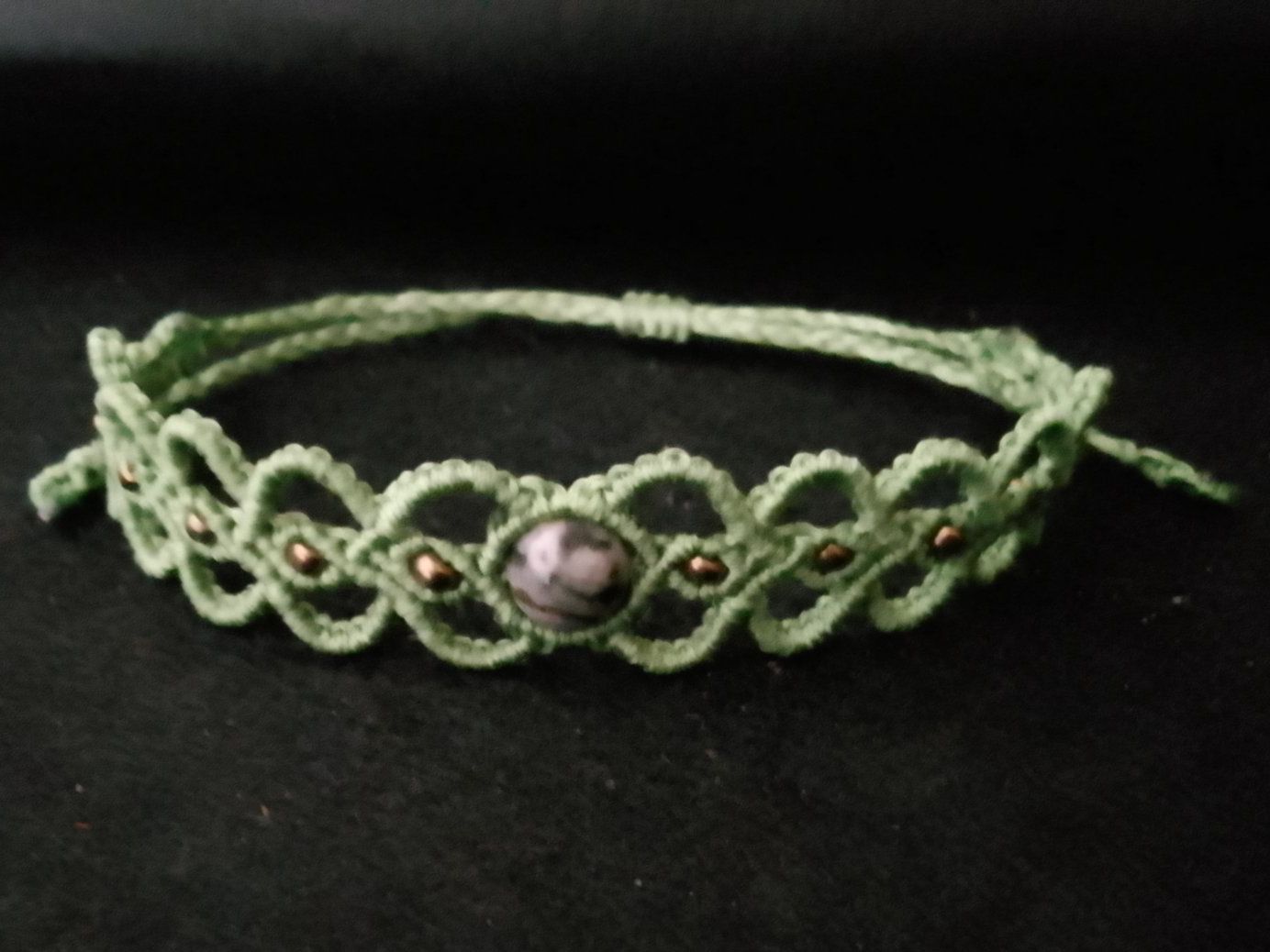 Bracciali & Braccialetti: handgemachtes Makramee Armband mit Ozeanjaspis – Nuovo (secondo la descrizione) da Pfäffikon ZH venduto da Emporos_42